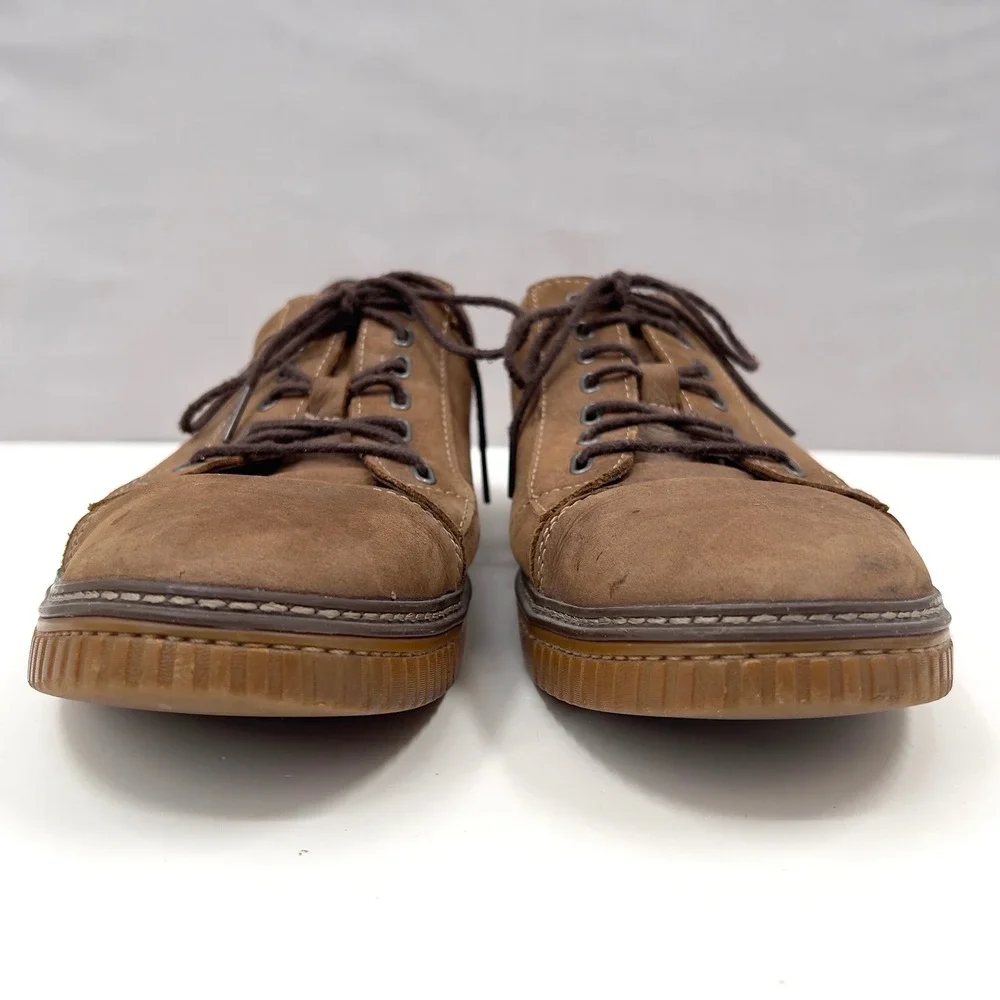 Johnston & Murphy Mens McGuffey Leather Sneakers Brown Plain Toe Nubuck 13M